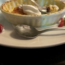 The Pier & Back Porch - Butternut Squash Crème Brûlée.   Chunky squash in it but the flavor was spot on!