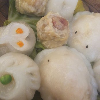Ginger Cafe - Steamed dim sum platter: comes with 2 of each sting ray, siu Mai, sea bass, and lobster - Asian Fusion Near Me - Gilroy, California