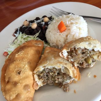Republica Empanada - El Capitan (beef, egg, olive & raisin) with Rice, Beans and Salad - Latin American Near Me - Mesa, Arizona