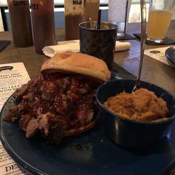 MOJO Hogtown Bar-B-Que - Brisket sandwich with sweet potato mash. - Barbeque Near Me - Gainesville, Florida