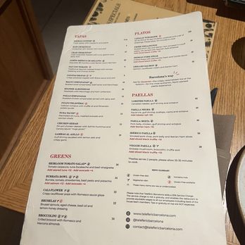 Telefèric Barcelona - December 2025 Menu - Spanish Near Me - Los Gatos, California