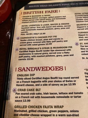 Menu photo 2 British Open Pub Bluffton, SC Menu photo 2 British Open Pub Bluffton, SC