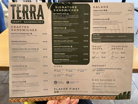 Menu photo 1 Terra Craft Sandwiches Melbourne, FL