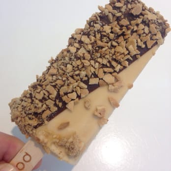 Popbar - Dulce de leche w/ half dark chocolate and waffle come - Desserts Near Me - Anaheim, California Popbar - Dulce de leche w/ half dark chocolate and waffle come - Desserts Near Me - Anaheim, California