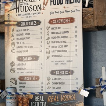 Barley On The Hudson - Menu - Bars Near Me - Tarrytown, New York