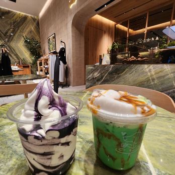 Aritzia - Vanilla ice cream with housemade ube syrup and coconut milk with pandan. - Accessories Near Me - Scottsdale, Arizona