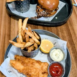 Ramsay's Kitchen - Prime rib sandwich with fries, kids' fish and chips