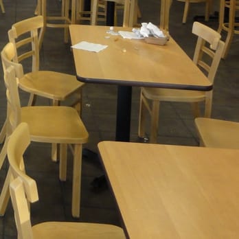 Five Guys - About 30% of th tables were not clean. This was the worst of the bunch. - Burgers Near Me - Houston, Texas