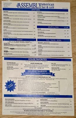 Menu photo 1 The Assembly American Bar & Cafe Hoffman Estates, IL