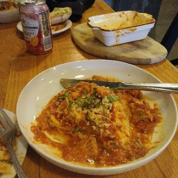 Adamo's - Lasagna after being transferred to bowl - New American Near Me - Sacramento, California Adamo's - Lasagna after being transferred to bowl - New American Near Me - Sacramento, California
