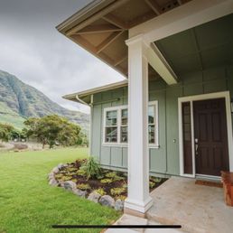 Landscaping at the front of the house.