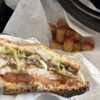 Keller's Drive-In - Cheeseburger with Tots - Burgers Near Me - Dallas, Texas