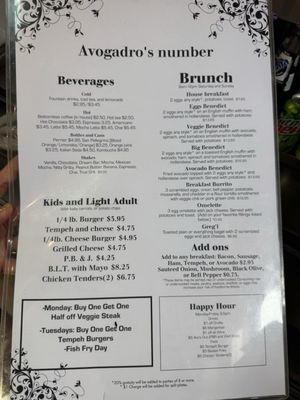 Menu photo 3 Avogadro's Number Fort Collins, CO