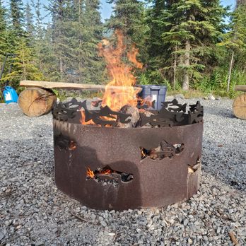 Salmon Catcher Lodge - Outdoor fire pit (one of many). - Fishing Near Me - Kenai, Alaska