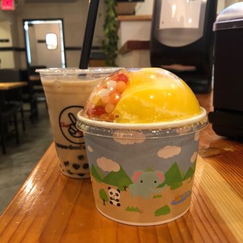 ChaYes Tea - Non Dairy Black Milk Tea with Regular Pearls & Matcha Bing Bing with rainbow popping boba & egg pudding. - Bubble Tea Near Me - Saint Paul, Minnesota ChaYes Tea - Non Dairy Black Milk Tea with Regular Pearls & Matcha Bing Bing with rainbow popping boba & egg pudding. - Bubble Tea Near Me - Saint Paul, Minnesota