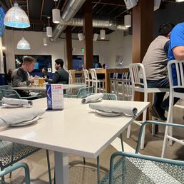 One side of the restaurant. It's huge