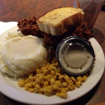 Fair Meadows - Steak fingers, lunch special, with mashed potatoes, corn and gravy - Horse Racing Near Me - Tulsa, Oklahoma