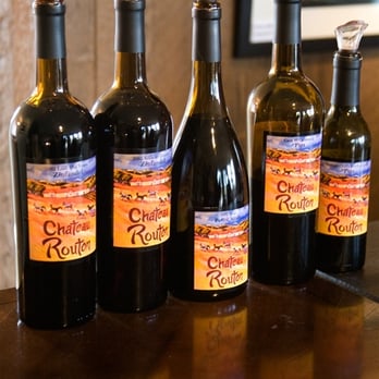 Chateau Routon - five bottles of wine on a table - Wineries Near Me - Fair Play, California Chateau Routon - five bottles of wine on a table - Wineries Near Me - Fair Play, California