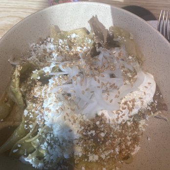 Atla - Chilaquiles with Salsa Verde and chicken - Mexican Near Me - New York, New York Atla - Chilaquiles with Salsa Verde and chicken - Mexican Near Me - New York, New York