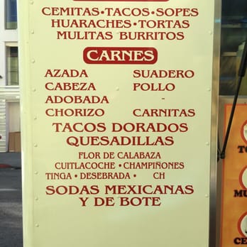 La Reyna Del Sur - a menu on a food truck - Food Trucks Near Me - Los Angeles, California La Reyna Del Sur - a menu on a food truck - Food Trucks Near Me - Los Angeles, California