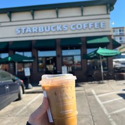 Out front of store