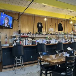 Abilities Diner and Bakery - Bar area with Retro music videos. Hi Roy Orbison.