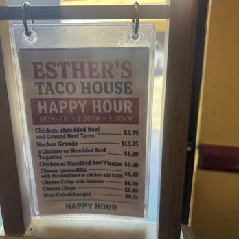 Esther's Taco House - Happy Hour Choices - Mexican Near Me - Placentia, California Esther's Taco House - Happy Hour Choices - Mexican Near Me - Placentia, California