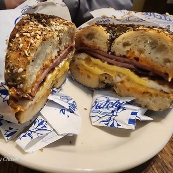 Dutchman's - Egg and cheese on a Za' atar bagel with pork roll. - Bagels Near Me - Brunswick, Maine