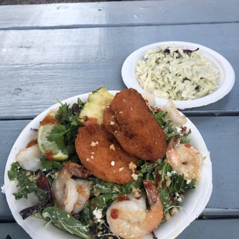 Da Nani Pirates - Shrimp salad with a side of cole slaw - Fish & Chips Near Me - Kihei, Hawaii Da Nani Pirates - Shrimp salad with a side of cole slaw - Fish & Chips Near Me - Kihei, Hawaii