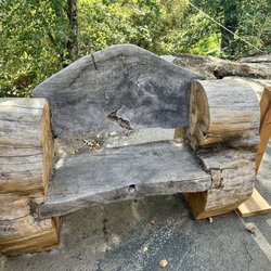 Crystal Basin Cellars - The perfect bench on the back wine-patio.