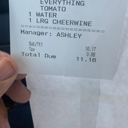 The receipt. I also asked for a Medium! It doesn't matter because I never got it.