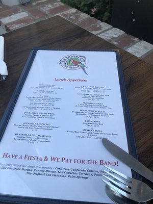 Menu photo 1 Casuelas Café Palm Desert, CA Menu photo 1 Casuelas Café Palm Desert, CA
