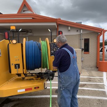 Alert Drain & Sewer - David working the hydro jet , doing preventative maintenance for one of our great customers!! - Plumbing Near Me - Rockwall, Texas Alert Drain & Sewer - David working the hydro jet , doing preventative maintenance for one of our great customers!! - Plumbing Near Me - Rockwall, Texas