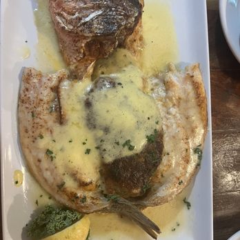 Lazy Days Restaurant - Mancrove snapper with stuffed crab - Seafood Near Me - Islamorada, Florida Lazy Days Restaurant - Mancrove snapper with stuffed crab - Seafood Near Me - Islamorada, Florida
