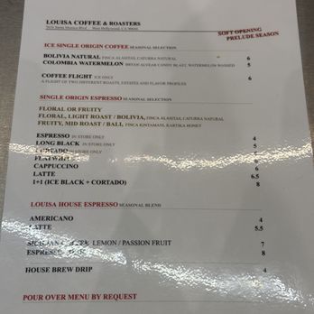 Louisa Coffee - Menu - Coffee Roasteries Near Me - West Hollywood, California Louisa Coffee - Menu - Coffee Roasteries Near Me - West Hollywood, California