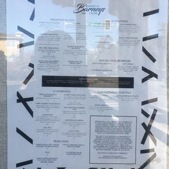 Breakfast At Barneys - Outside Menu - Breakfast & Brunch Near Me - Atlanta, Georgia Breakfast At Barneys - Outside Menu - Breakfast & Brunch Near Me - Atlanta, Georgia