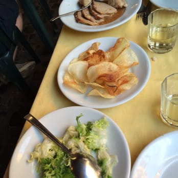 Trattoria der Pallaro - veal, potato chips, salad - Roman Near Me - Rome, RM Trattoria der Pallaro - veal, potato chips, salad - Roman Near Me - Rome, RM