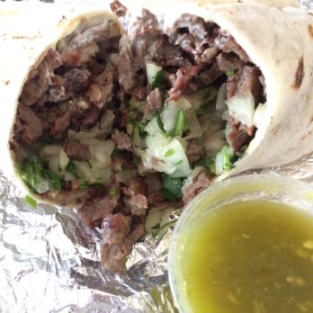 La Pasadita - Carne asada burrito with sour cream and queso - Mexican Near Me - Chicago, Illinois