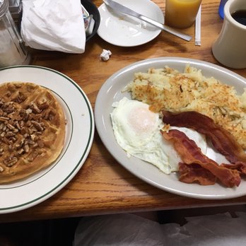 Maria's Grill - Look at all the pecans on the waffle. Great add-on. - Burgers Near Me - Charlotte, North Carolina Maria's Grill - Look at all the pecans on the waffle. Great add-on. - Burgers Near Me - Charlotte, North Carolina