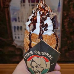 Eva's Original Chimneys - 'The Dream Cone', an easy sugar high from Nutella, toffee bites, chocolate, salted caramel and brownies Eva's Original Chimneys - 'The Dream Cone', an easy sugar high from Nutella, toffee bites, chocolate, salted caramel and brownies