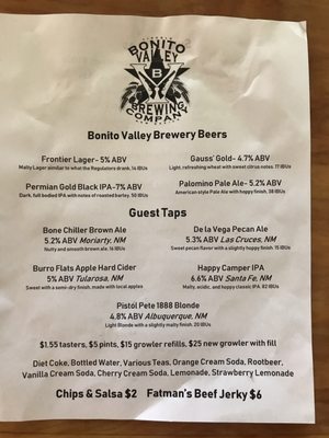 Menu photo 2 Bonito Valley Brewing Lincoln, NM