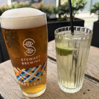 Indigo Yard - Excellent local ale and so so tequila soda - soda was sweet like 7Up which my wife did not order and disliked. - British Near Me - Edinburgh, EDH