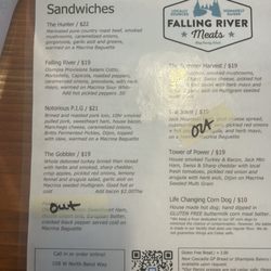 Falling River Meats - The sandwich menu
