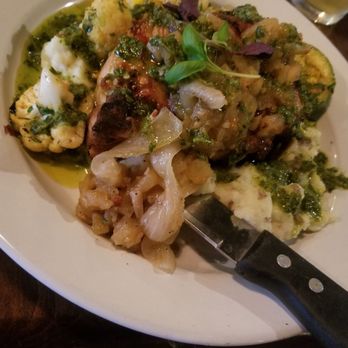 Flying Pig Pub & Kitchen - Pork Chop!!! Great flavor all together!! Moist not dry!! - Pubs Near Me - Oceanside, California