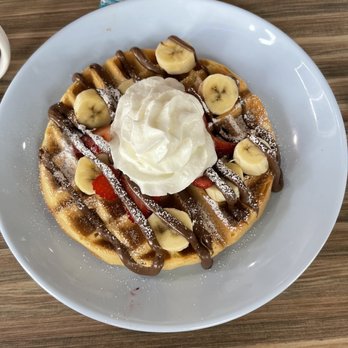 @ The Diner - Nutella, Strawberries, & Bananas Waffle - Breakfast & Brunch Near Me - Orlando, Florida