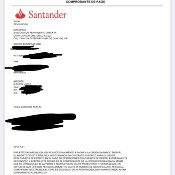 Europcar - Deposit was $600 USD and this what they returned - Car Rental Near Me - Cancún, ROO