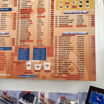 Quickly - Another view of the menu - Bubble Tea Near Me - San Leandro, California