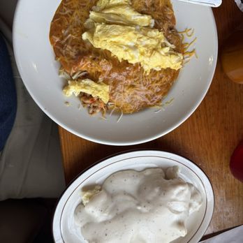 Toups' Kajun kitchen - Crawfish etoufee omelette and biscuits and gravy - Cajun/Creole Near Me - Leesville, Louisiana