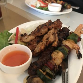 Battambang - Combination lunch special: combination grilled beef, chicken, prawns and rice - Cambodian Near Me - Oakland, California Battambang - Combination lunch special: combination grilled beef, chicken, prawns and rice - Cambodian Near Me - Oakland, California