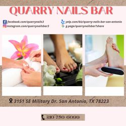 Quarry Nails Bar - Quarry Nails Bar
:
Monday - Saturday 10:00AM - 08:00PM
Sunday 12:00PM - 06:00PM